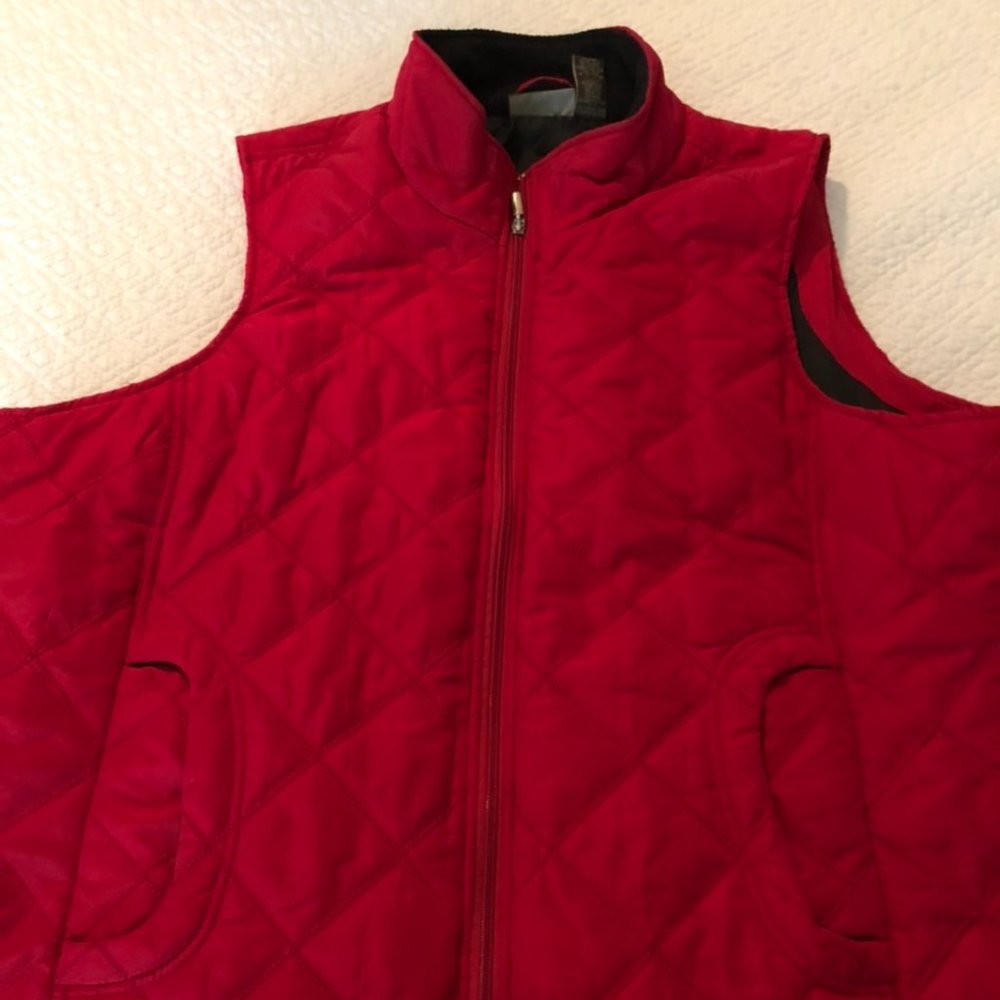 Women's Red Quilted Vest 2X